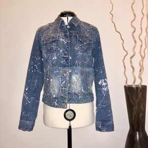 CUSTOM paint splatter denim jacket